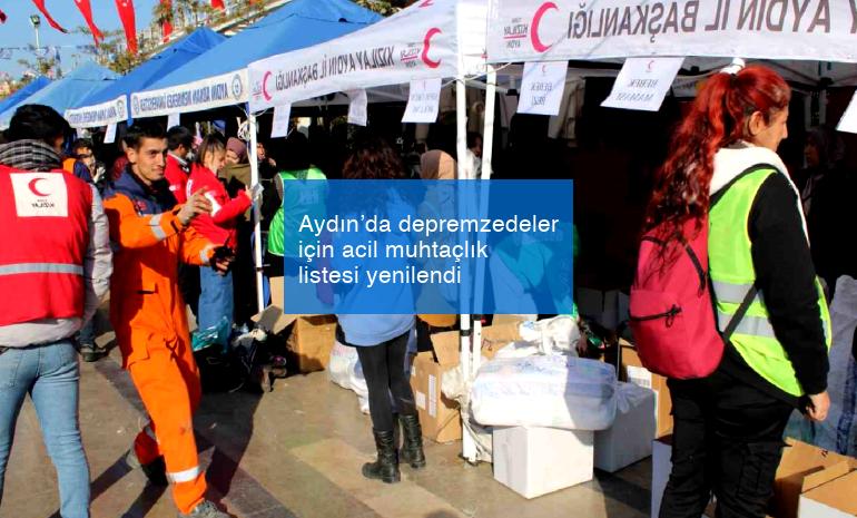 Aydın’da depremzedeler için acil muhtaçlık listesi yenilendi