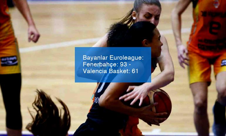 Bayanlar Euroleague: Fenerbahçe: 93 – Valencia Basket: 61