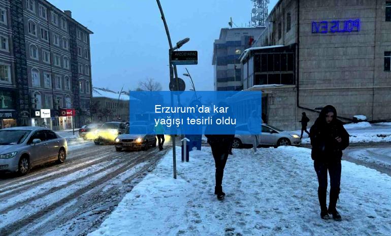 Erzurum’da kar yağışı tesirli oldu