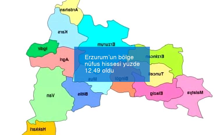 Erzurum’un bölge nüfus hissesi yüzde 12.49 oldu
