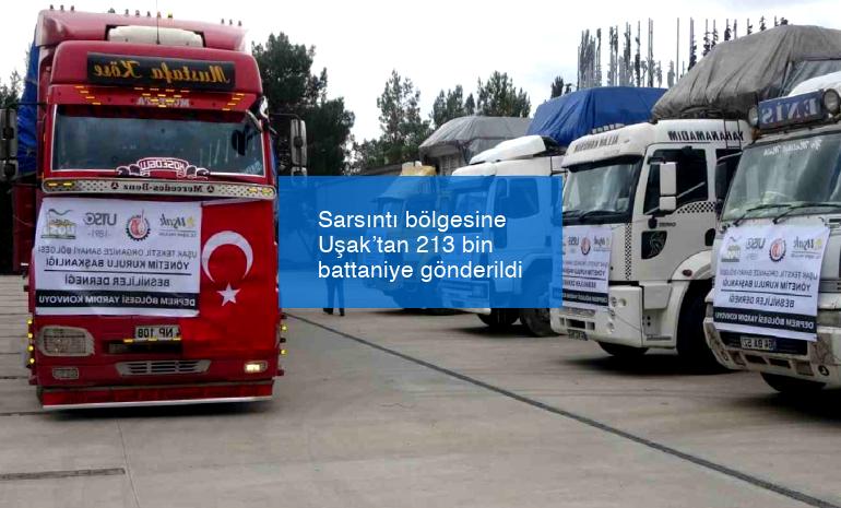 Sarsıntı bölgesine Uşak’tan 213 bin battaniye gönderildi