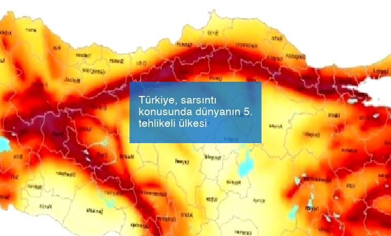 Türkiye, sarsıntı konusunda dünyanın 5. tehlikeli ülkesi